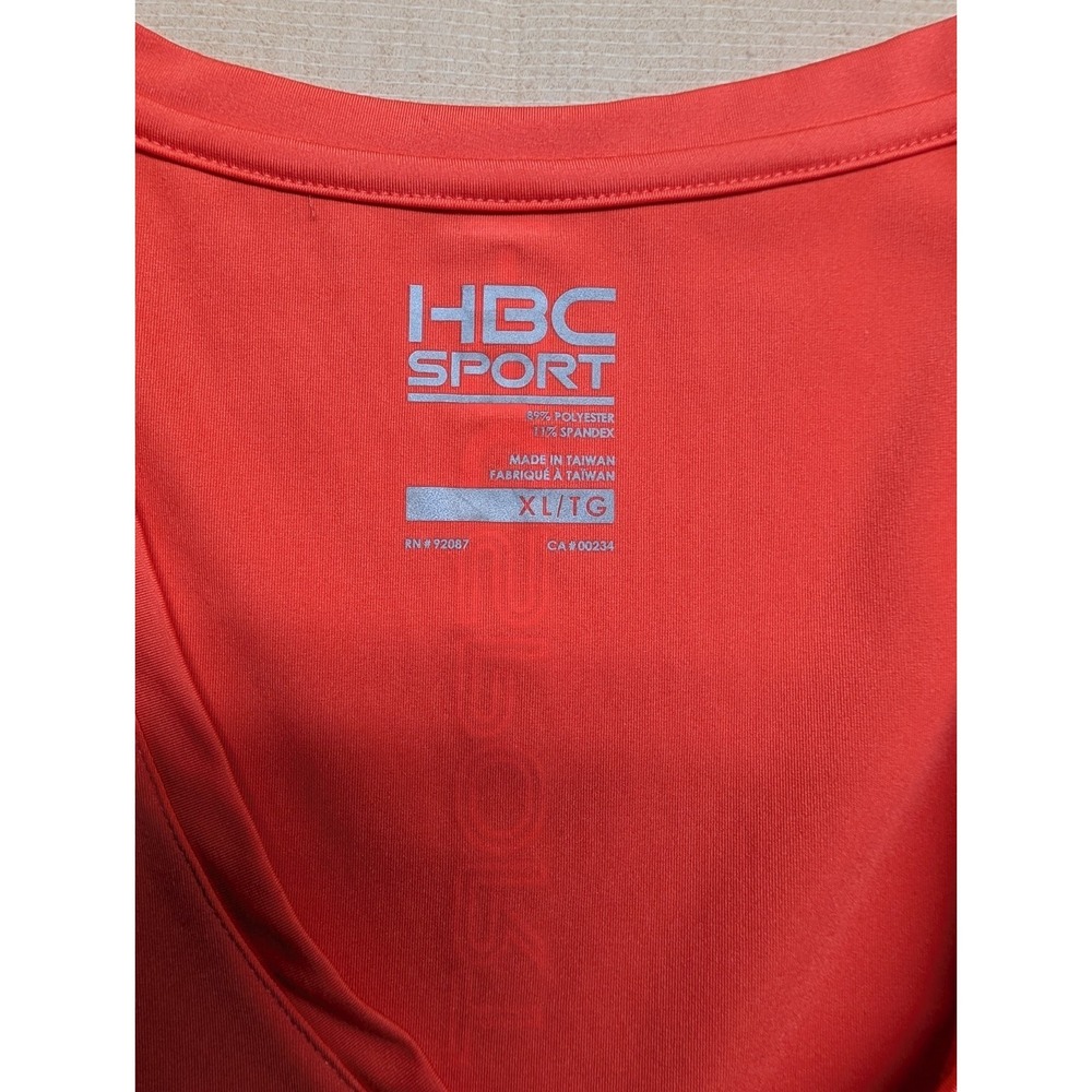 HBC Sport Women Shirt Size XL Orange Fast Dry Polyester Blend V Neck Short Sleev - Picture 3 of 6